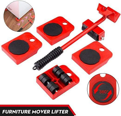 Furniture Lifter and Mover Tool Set with Wheel Pads